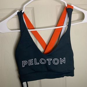 Peloton sports bra red, white, and blue